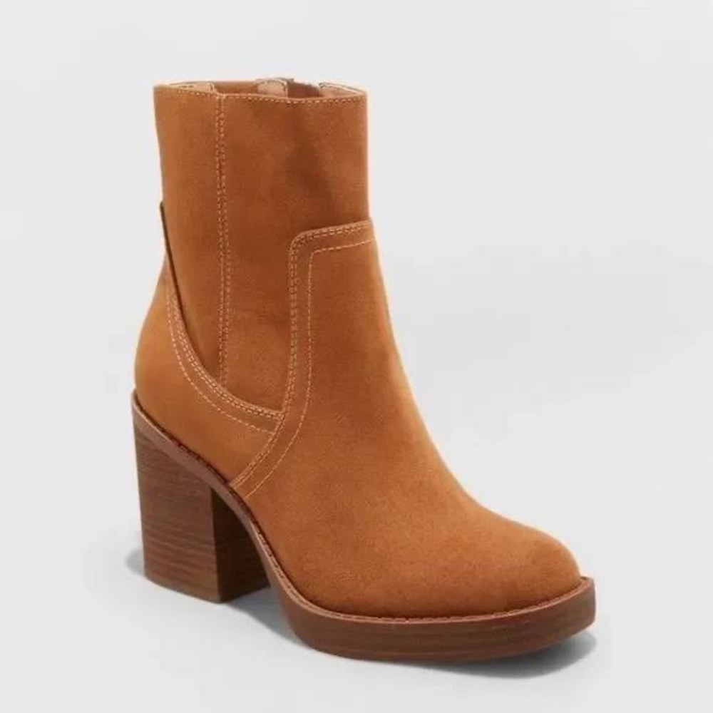 Universal Thread Women's Cognac Brown Lilyan Platform Boots Booties Size 7.5